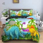 Housse de couette dinosaure mignonne pour chambre enfant