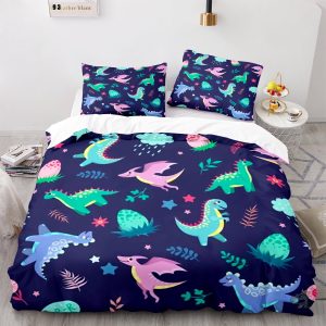 Housse de couette dinosaure 200x200 pour chambre enfant