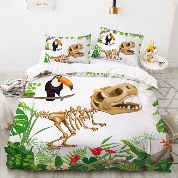 housse-de-couette-dinosaure-petit-monstre-1 Housse de couette dinosaure 140x200 pour chambre enfant