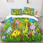 Housse de couette dinosaure amicale pour enfants