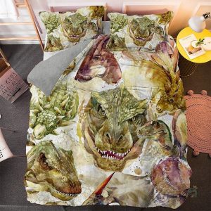 Housse de couette dinosaure T-Rex colorée et amusante