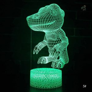 Lampe LED dinosaure colorée pour une ambiance ludique