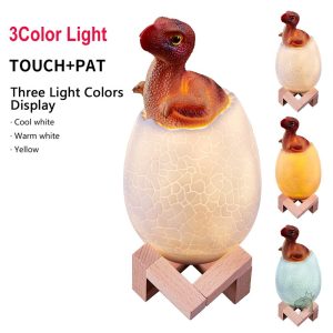 Lampe dinosaure en forme d'œuf décoratif