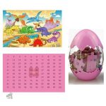 Puzzle Dinosaure en bois avec œuf rose à assembler