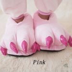 Pantoufle dinosaure fille en peluche douce et colorée