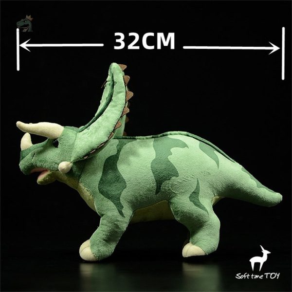 Triceratops vert, peluche amusante et câline