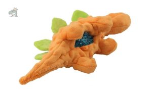 Doudou dinosaure en peluche, couleur orange, idéal pour les jeux