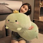 Peluche dinosaure verte 60 cm, douce et câline