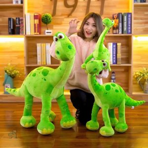 Doudou dinosaure vert en peluche de 30cm