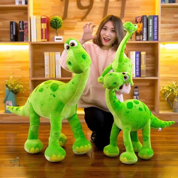 Doudou dinosaure vert en peluche de 30cm