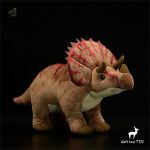 Peluche Triceratops brun, douce et câline