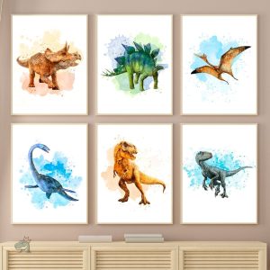 Poster dinosaure chic pour décoration d'intérieur
