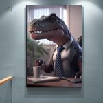 Illustration ludique d'un dinosaure stylé