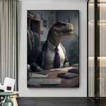 Affiche de dinosaure à l'allure gentleman