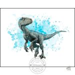 Affiche dinosaure avec des super-héros Marvel en action