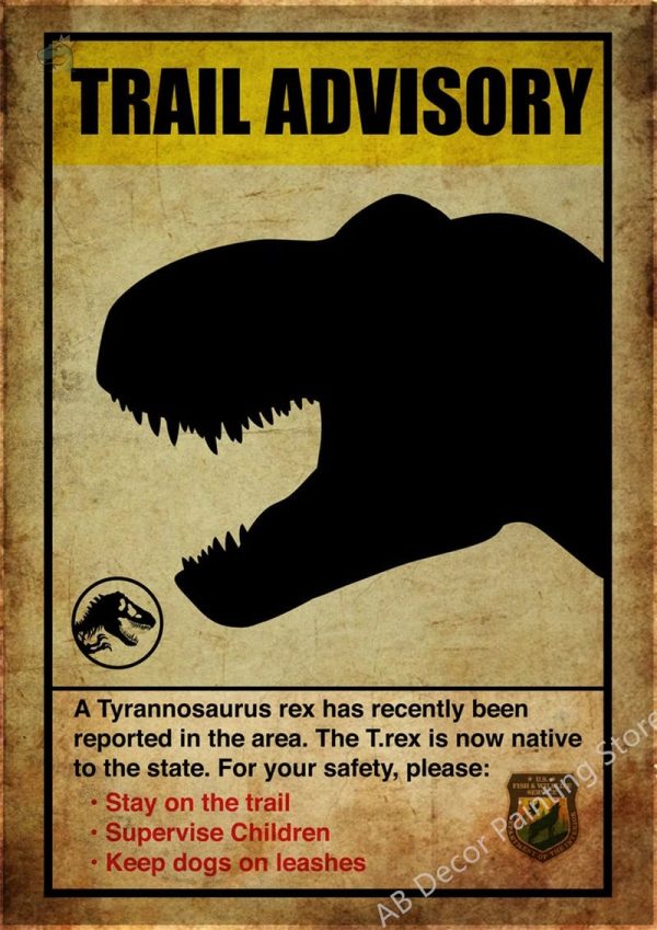 Affiche dinosaure pour un univers préhistorique