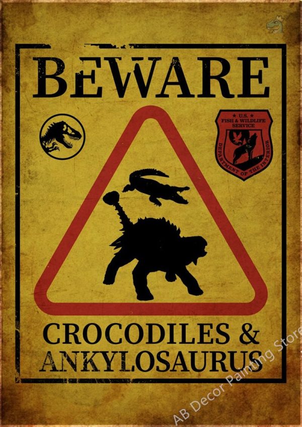 Poster amusant de dinosaure pour chambre de bébé