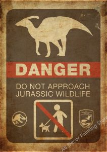 Poster illustratif de dinosaure à accrocher au mur