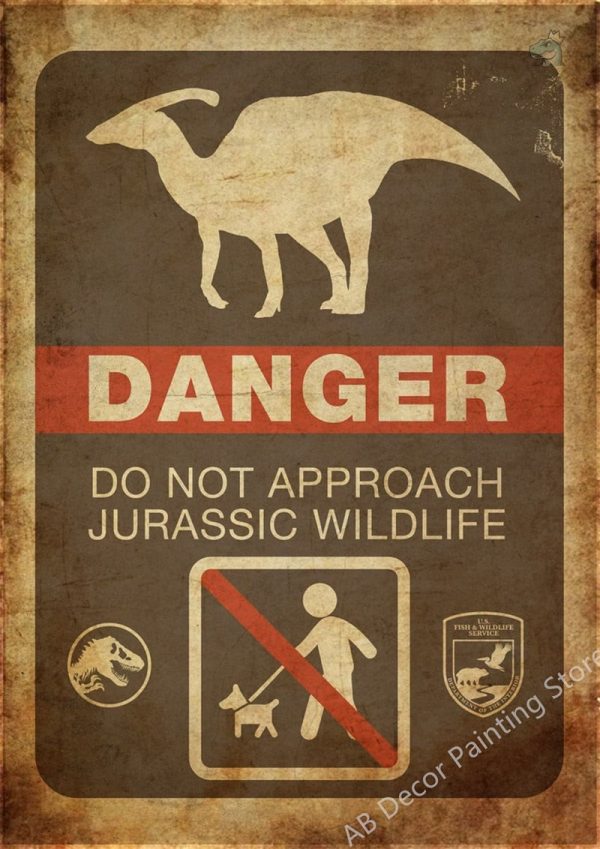 Poster illustratif de dinosaure à accrocher au mur