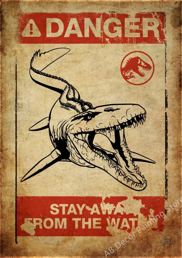 Poster dinosaure avec des graphismes animés
