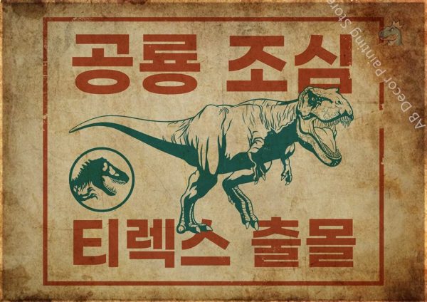 Affiche décorative de dinosaure pour les passionnés