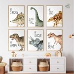 Affiche déco sur les dinosaures pour chambre d'enfants