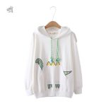 Pull dinosaure blanc pour adulte, style décontracté et fun