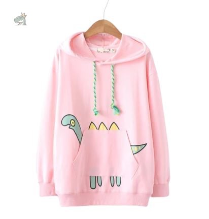 pull-dinosaure-femme-1 Pull dinosaure femme rose, style amusant et décontracté