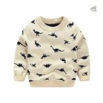 Pull dinosaure blanc pour garçon, style ludique et amusant
