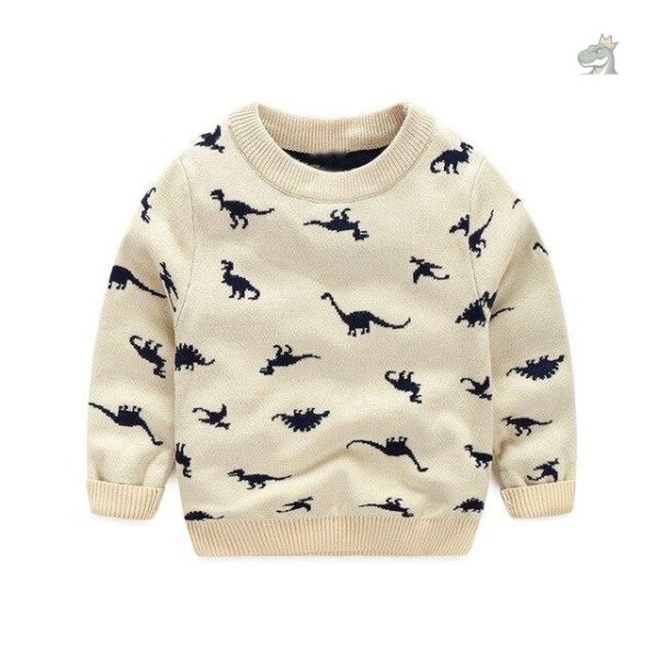 pull-dinosaure-garcon-2-1 Pull dinosaure blanc pour garçon, style ludique et amusant