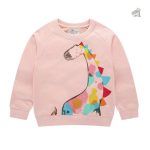 Pull dinosaure rose pour enfant, style ludique et confortable
