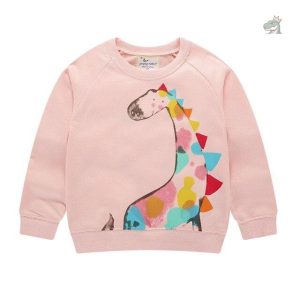 Pull dinosaure rose pour enfant, style ludique et confortable