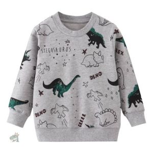 Pull Dinosaure pour enfants avec motifs de dinosaures colorés