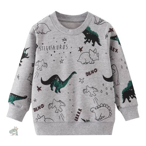 pull-dinosaures-1 Pull Dinosaure pour enfants avec motifs de dinosaures colorés