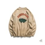 Pull Dinosaures adulte blanc, design amusant et original