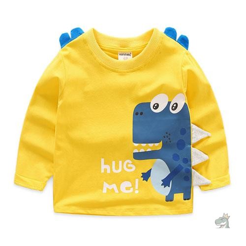 pull-fille-dinosaure-1 Pull dinosaure jaune pour fille, style ludique et coloré