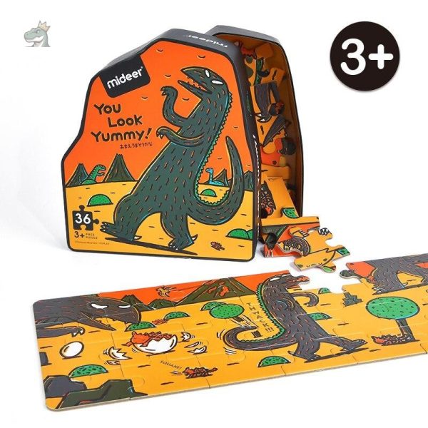 puzzle-de-dinosaure-1 Puzzle Dinosaure 36 pièces coloré et éducatif pour les enfants