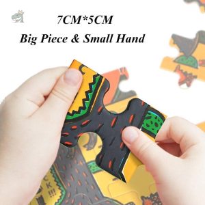 Puzzle amusant avec des dinosaures, idéal pour les jeunes aventuriers