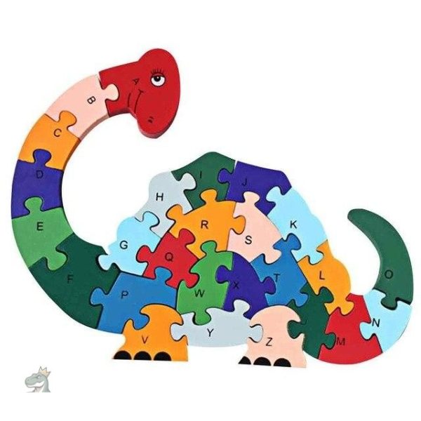 Puzzle dinosaure éducatif avec alphabet pour enfants