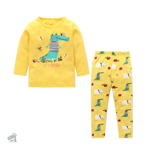 pyjama-2-pieces-dinosaure-fille-1 Pyjama Dinosaure 2 pièces pour fille
