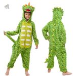 Pyjama Dinosaure combinaison vert clair pour enfants