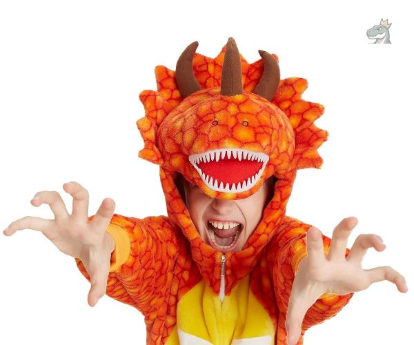 Pyjama amusant avec motif dinosaure orange