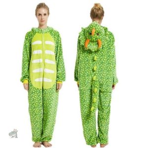 Pyjama dinosaure adulte vert clair pour des nuits amusantes