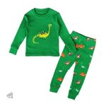 Pyjama dinosaure vert pour enfant, design amusant et coloré