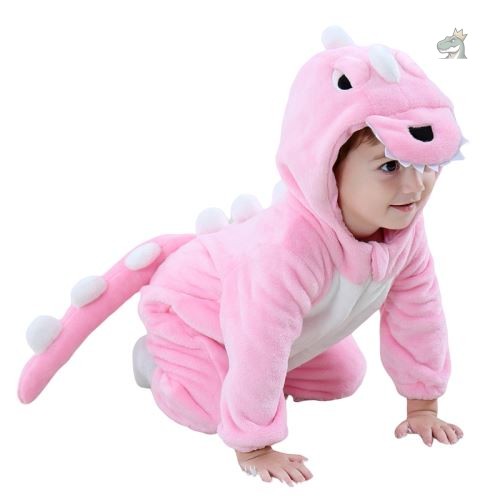 Vêtement de nuit dinosaure, coloris rose, pour les petits
