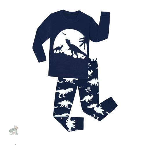 pyjama-enfant-dinosaure-1 Pyjama dinosaure bleu pour enfant, confortable et ludique