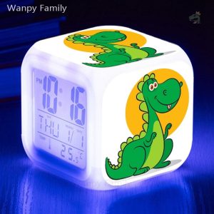Cube design réveil dinosaure coloré et ludique
