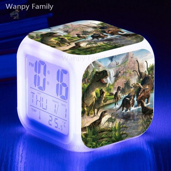 Réveil dinosaure en forme de cube créatif