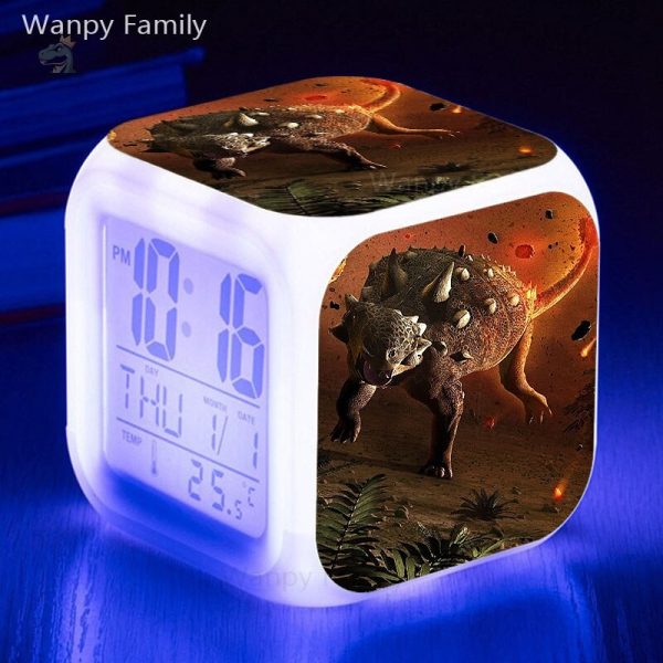 Réveil dinosaure en forme de cube moderne