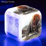 Réveil cube amusant avec motif dinosaure